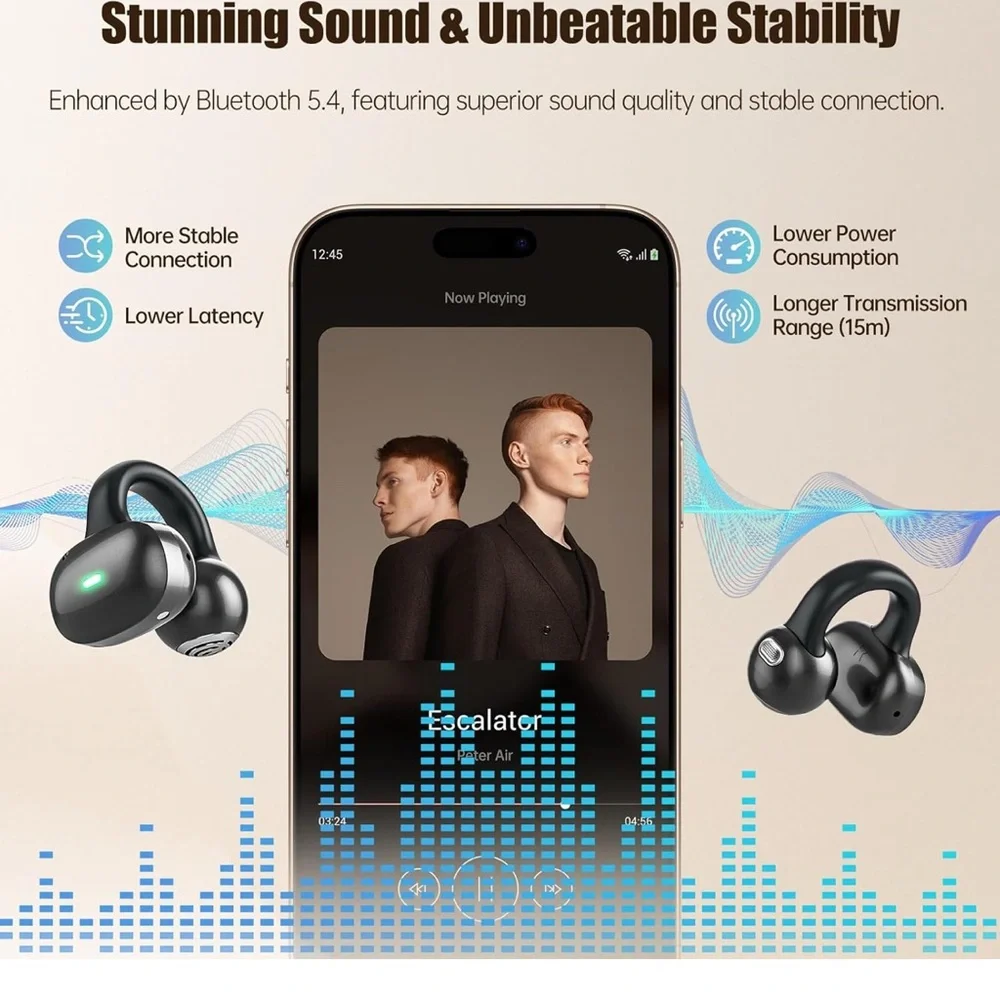 Wireless Earbuds with Charging Case - Black